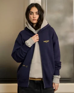 Nude Project Sudadera Con Cremallera Global Soon Azul Marino Sale