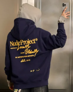 Nude Project Sudadera Con Cremallera Global Soon Azul Marino Sale