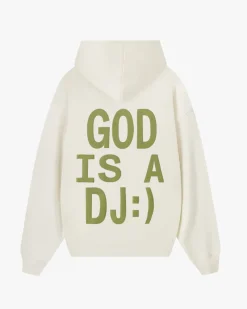 Nude Project Sudadera Con Cremallera God is a DJ Blanco Crema