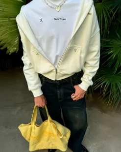 Nude Project Sudadera Con Cremallera God is a DJ Blanco Crema