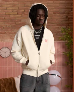 Nude Project Sudadera Con Cremallera Heartbroken Blanco Crema Discount