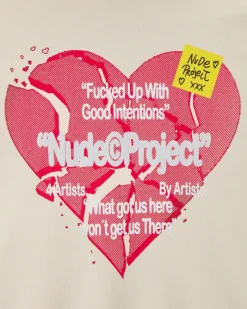 Nude Project Sudadera Con Cremallera Heartbroken Blanco Crema Discount