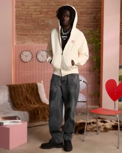 Nude Project Sudadera Con Cremallera Heartbroken Blanco Crema Discount