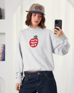 Nude Project Sudadera Sin Capucha Apple Crew Gris
