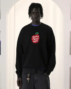 Nude Project Sudadera Sin Capucha Apple Crew Gris Oscuro Outlet
