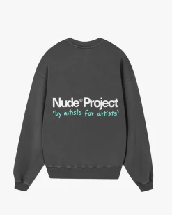 Nude Project Sudadera Sin Capucha Cult Kid Gris Oscuro New