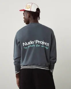Nude Project Sudadera Sin Capucha Cult Kid Gris Oscuro New