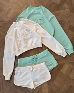 Nude Project Sudadera Sin Capucha Lacy Cropped Blanca Hot