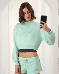 Nude Project Sudadera Sin Capucha Lacy Cropped Verde Sale