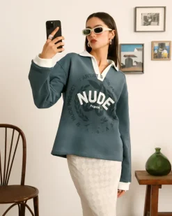 Nude Project Varsity Longsleeve Polo Sale
