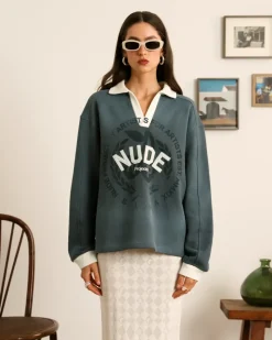Nude Project Varsity Longsleeve Polo Sale
